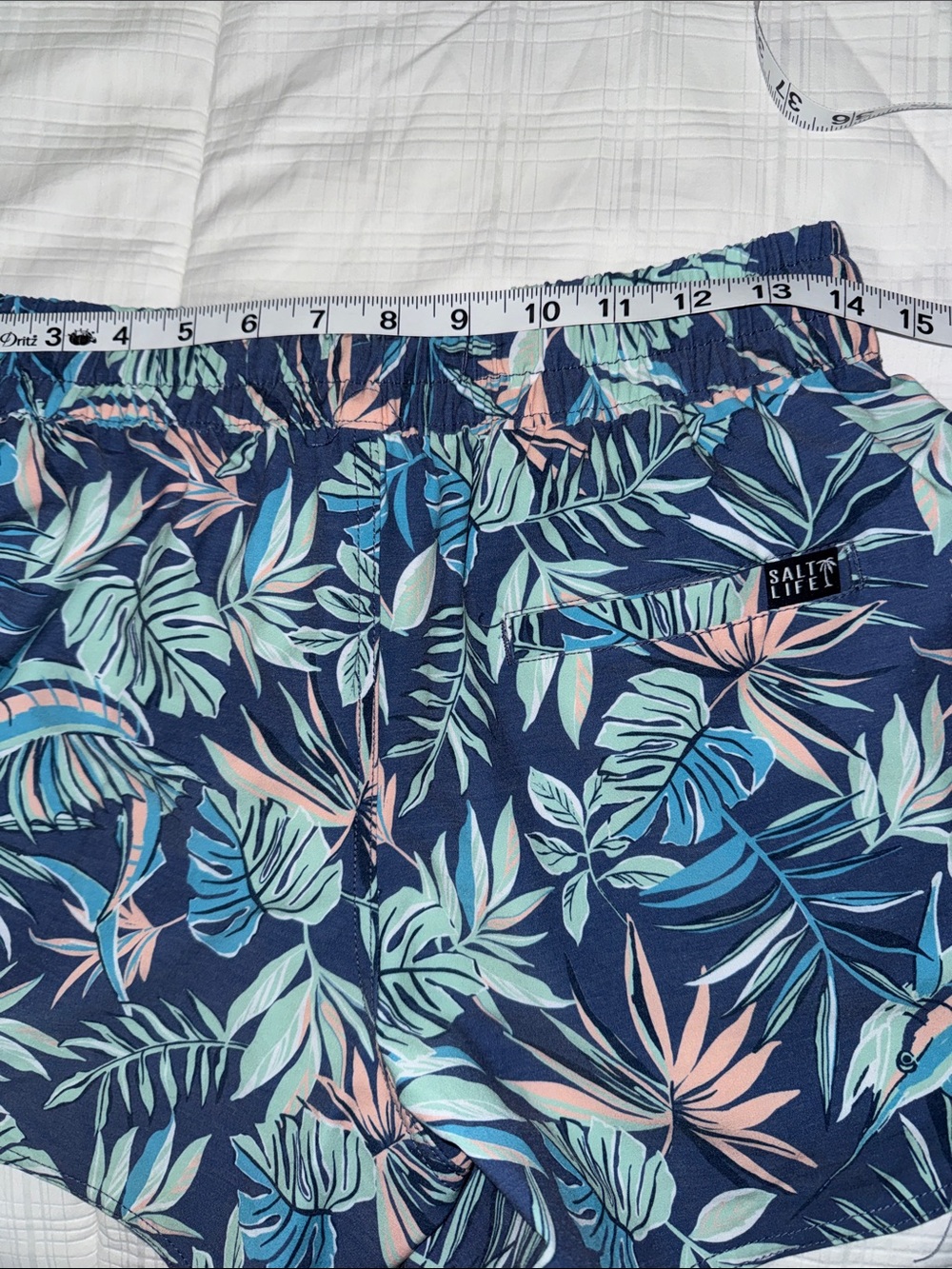 Salt Life Mint Long Sleeve Sun Shirt with Navy Tropical Print Shorts - Picture 12 of 15